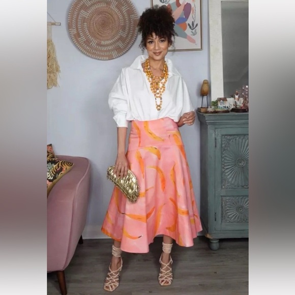 ZARA PRINTED MIDI SKIRT - Picture 5 of 15